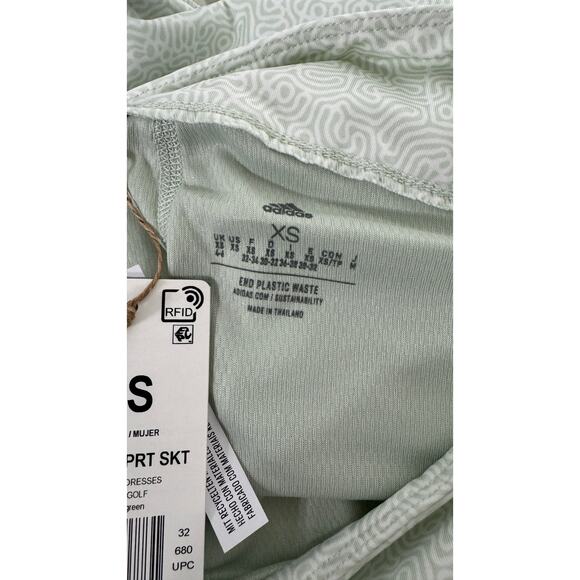 Adidas 16 Inch Ultimate365 Printed Skort Skirt Womens XS Linen Green Flawed New - Picture 7 of 9
